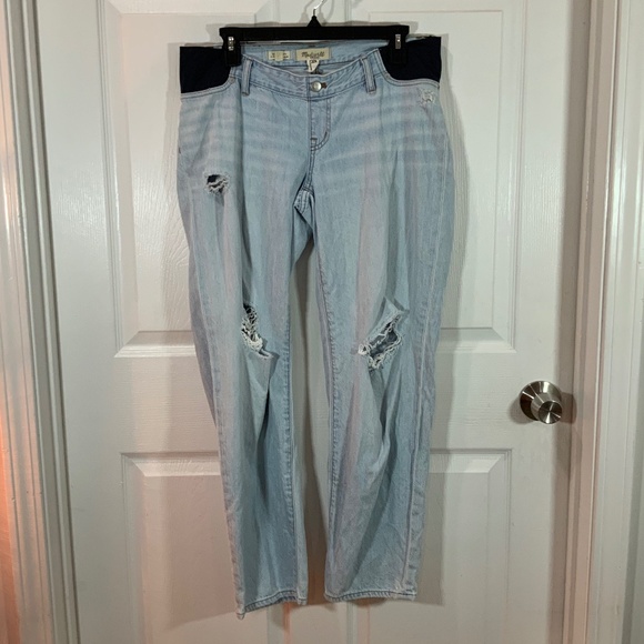 Madewell Maternity Boyfriend Distressed Jeans Size 27 - Picture 1 of 7